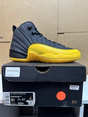 AIR JORDAN 12 XII RETRO GS SIZE 6.5Y BLACK UNIVERSITY GOLD 153265-070