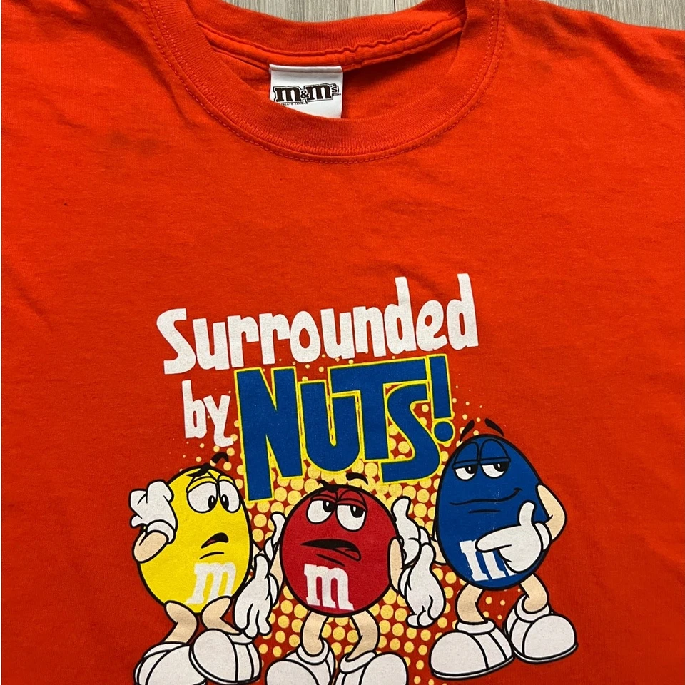 Camiseta De Colección Y2K M&M's Caramelo Snack Dibujos Animados Parodia Comedia Divertida Naranja XL Foto 3 de 4