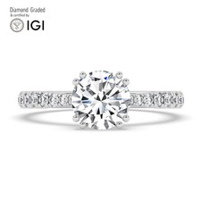 Round Diamond Engagement Ring Platinum Labgrown 1.80 Ct Solitaire