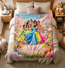 Princess Squad Custom Name Fleece Blanket And Gift For Disney Lover
