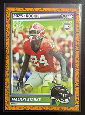 Score 2025 Score-A-Treat Malaki Starks #2025 RC Rookie Pumpkin Ravens Card