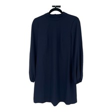 Eliza J dress Mock neck balloon sleeve crepe shift navy blue size 4