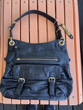 cole haan black leather handbag