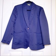 Harve Benard Navy Quilted Lightweight Blazer