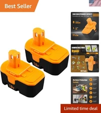 Reliable 2-Pack 18V NiMH Batteries for Ryobi Tools - Enhanced Safety Features