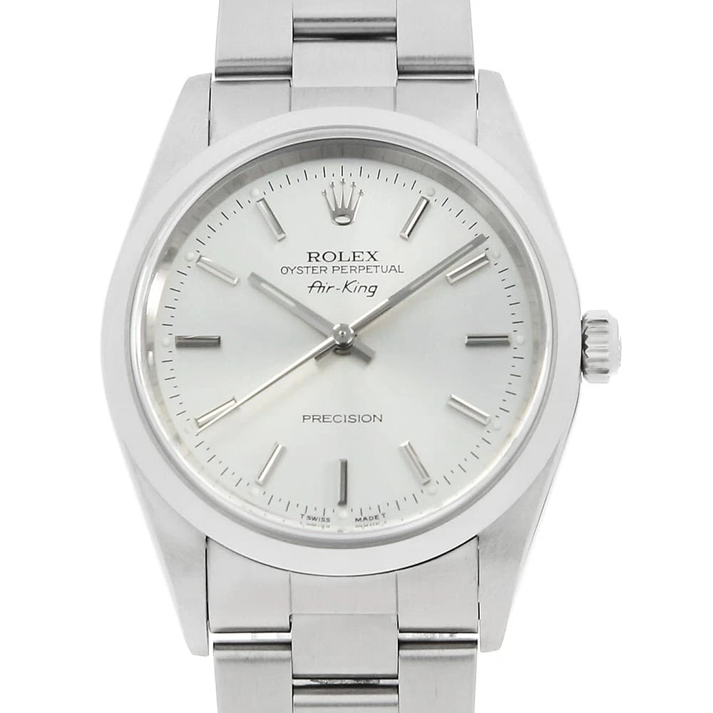 Rolex — ROLEX Air king 14000 Silver bar U Number second hand mens