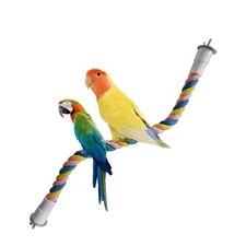 Parrot Rope Perch Bird Perch Stand Rotate Cotton Pink Yellow