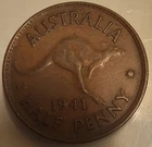 1941 Australia Half Penny — photo from another recent sale