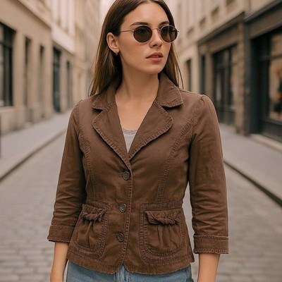 Tally Weijl  My Totally Sexy Jacket  Brown Utility Blazer L