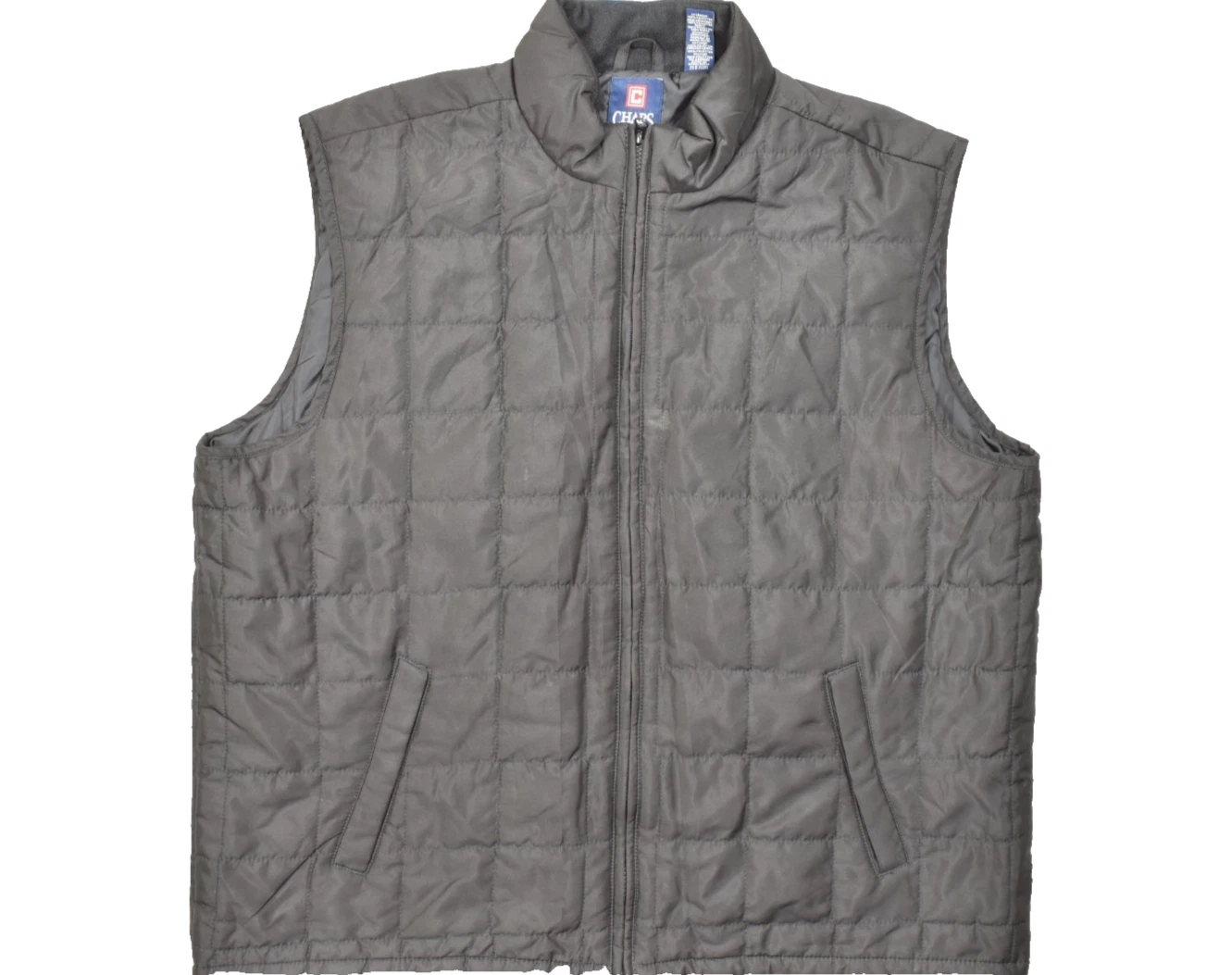 Chaps Men's XXL Black Quilted Full Zip Puffer Vest Outdoor Sleeveless Jacket