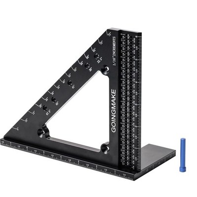 GOINGMAKE Big Carpenter Square 6x7.5 Inch Hole Scribing Ruler 3D Multi Angle ...