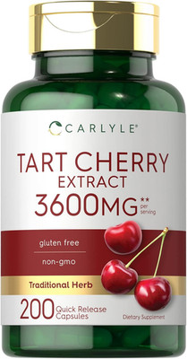 Carlyle Tart Cherry Extract Capsules | 200 Count | Non-Gmo and Gluten Free Formu