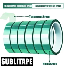 6 Rollos Cinta Verde Térmica De Sublimación  SUBLITAPE 20mm x 33m Envio GRATIS