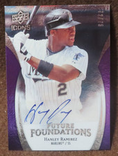 13831 2009 UPPER DECK ICONS FUTURE FOUNDATIONS AUTO HANLEY RAMIREZ #FFHR 72/75