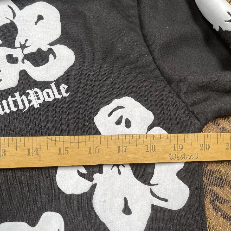 Черный пуловер толстовка с капюшоном Y2K Southpole Boys' Skull Flower размер XL  - Изображение 4 из 4