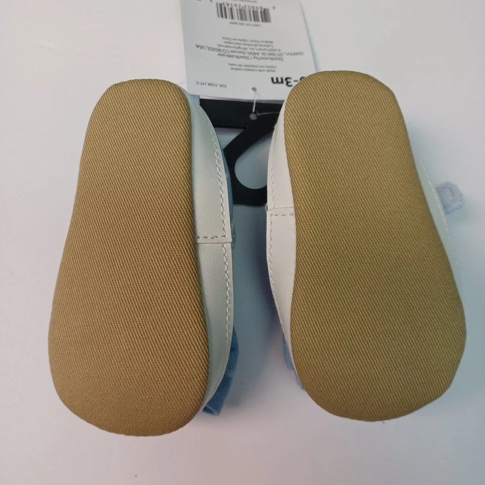 Bebé Niña Talla 0-3 Meses Azul Denim Zapatos Con Lazo Carter's Child Of Mine Nuevos Foto 3 de 3