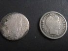 1907, 1910  Barber Dimes   1910 has Jewelry Mounting on back 90% Silver  Lot 32