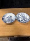 2- Boch Delfts Mini Tea Plates Dutch Tavern Scene Vintage Stamped Absinthe & Ale — photo 1
