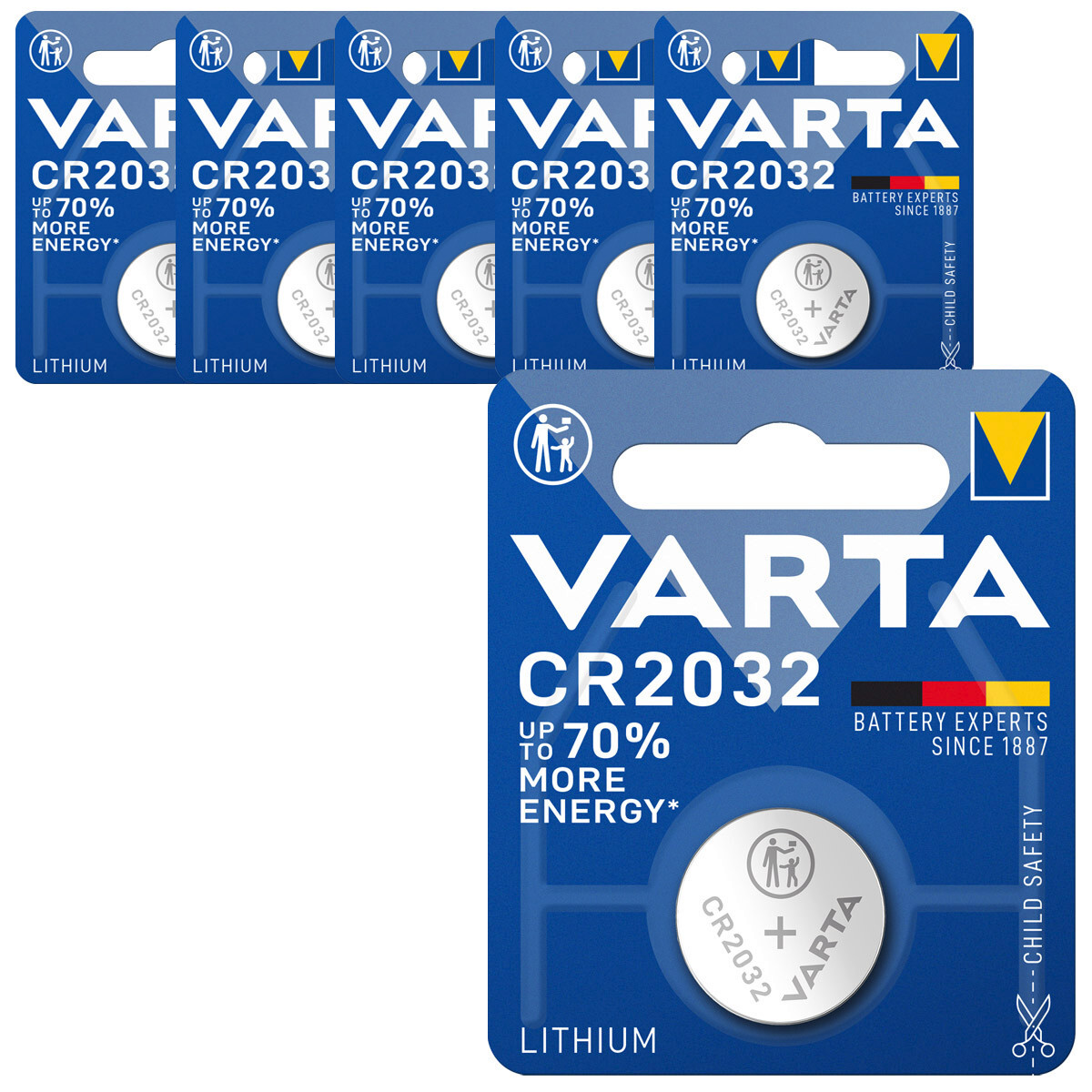 6X Varta Cr2032 Cr 2032 Knopfzelle Batterie 3V Blister Lithium