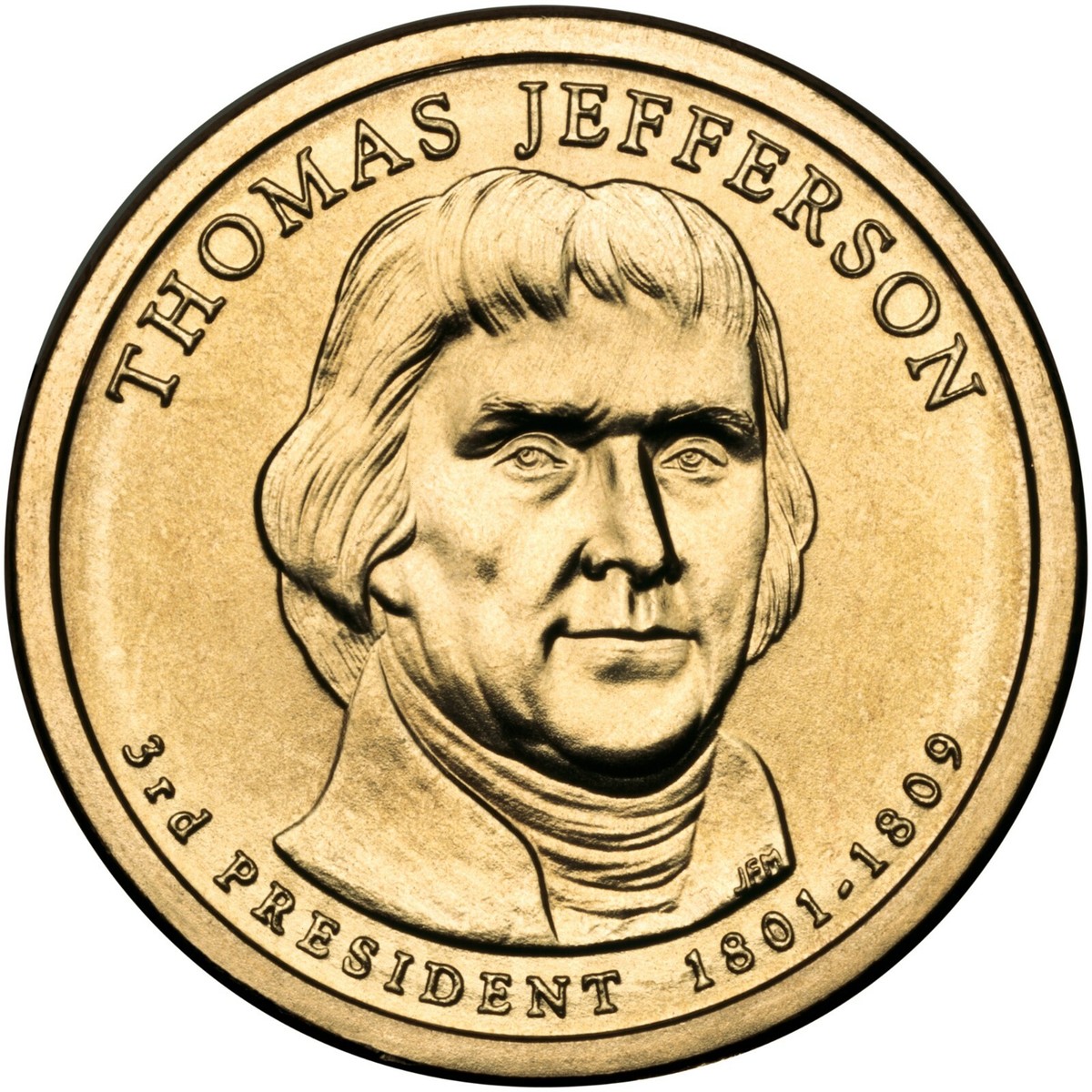 2007-D Thomas Jefferson Presidential US Golden Dollars $1 Coin