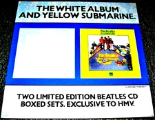 THE BEATLES HMV PROMO SHOP DISPLAY BOARD 'WHITE' & 'YELLOW SUBMARINE' LP's 1987