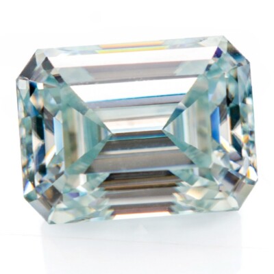 Blue Color Loose Moissanite Stone Emerald Cut Gemstones 3EX With GRA Certificate