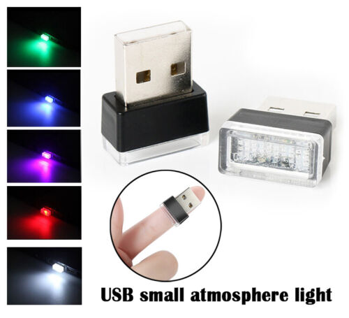 Mini USB LED Luz Interior Coche Luz Neón Atmósfera Lámpara Ambiental 1 PIEZA - Imagen 1 de 12