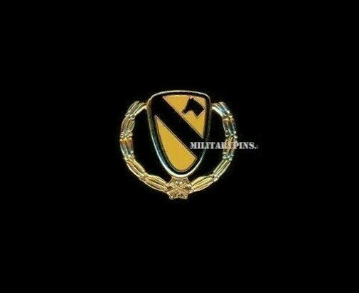 Army 1st Cavalry (wreath) + a custom promo pin