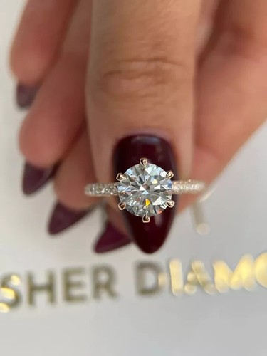 2.50CT Round Cut IGI Certified Lab Grown Diamond Engagement Ring 14k Yellow Gold