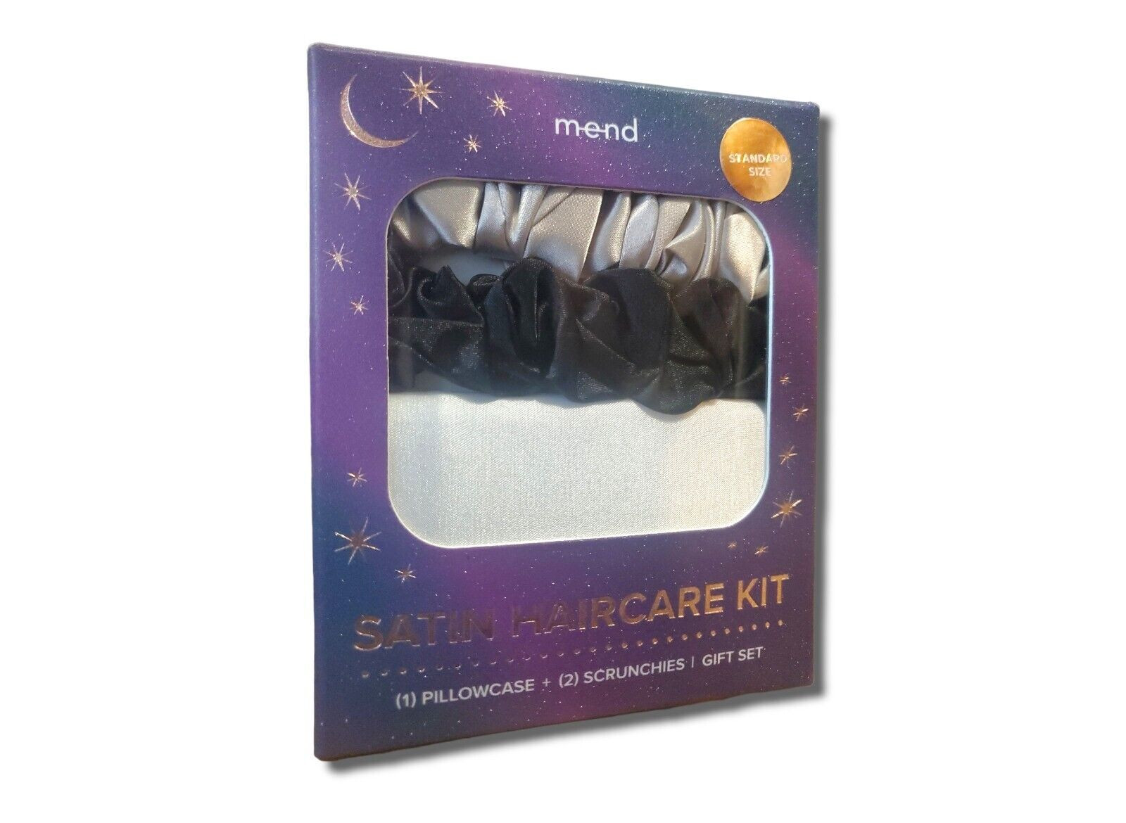 m-e-nd Satin Night Haircare Kit  Pillow Case & Scrunchies