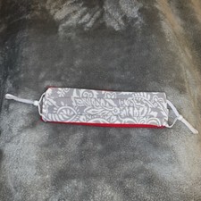 One Size Fabric Washable Reversible Face Mask Gray White Leaf Floral Print Red