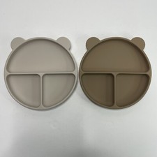 Liewood Divider Plates Toddler 12M Sandy/Oat Merrick Silicone Dinnerware 2-pack