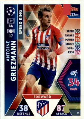 Champions League 18/19 - Karte 34 - Antoine Griezmann - Speed King