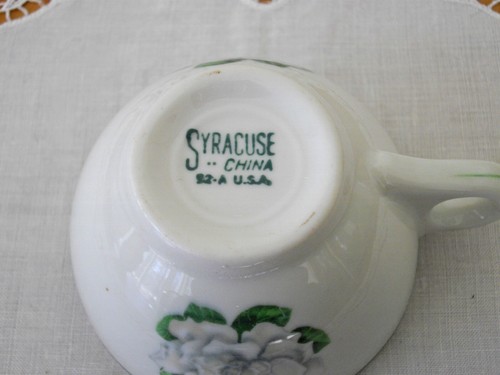 Vintage Syracuse China Restaurant White MAGNOLIA Flower Teacup Tea Cup ~ - Picture 6 of 6
