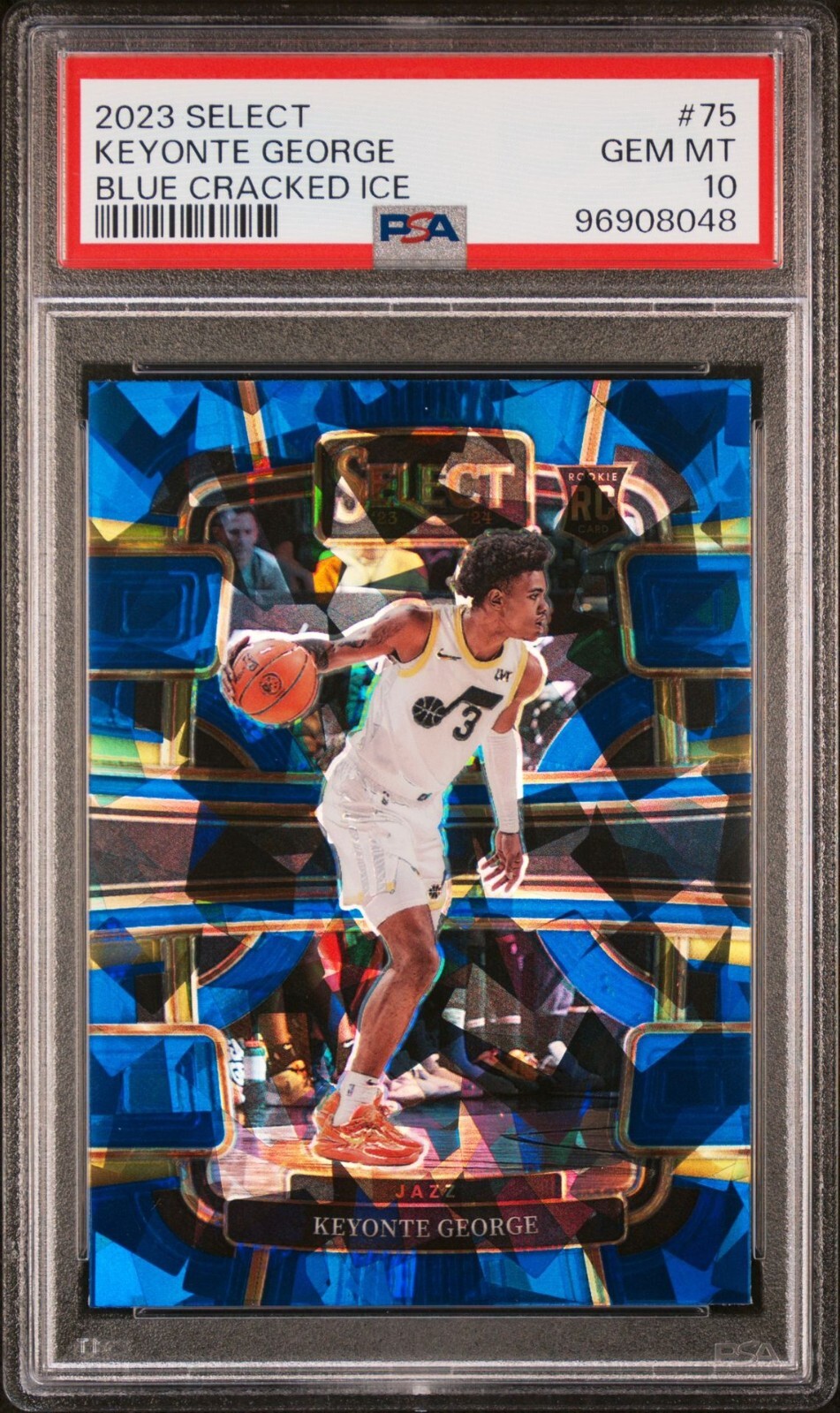 ✨2023-24 Panini Select Keyonte George #75 Blue Cracked Ice PSA 10 Gem Mint RC
