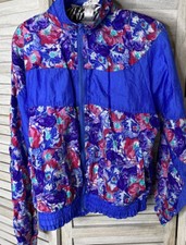 Vintage Puma 1990s Track Suit Windbreaker Jacket Purple/pink Flower Y2K
