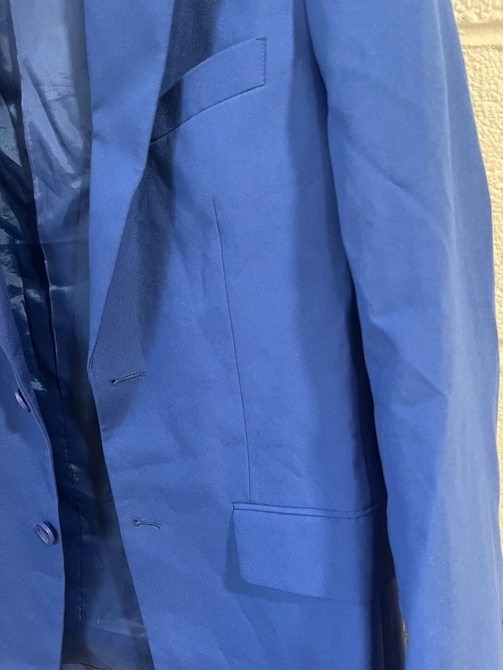 VITTORIO ST. ANGELO 2 BUTTON SINGLE BREASTED BLAZER JACKET, ROYAL BLUE 38R - Image 4 of 4