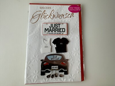 Paper Style Karte Hochzeit Heirat DIY Bastelkarte Handarbeit Glückwunschkarte