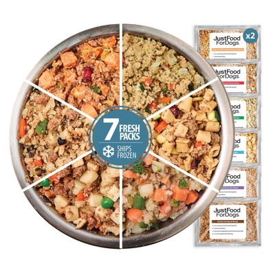 Frozen Fresh Dog Food Sampler Human Grade Dog Food Variety Box, Complete Meal...