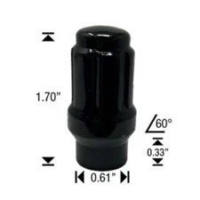 White Knight M14 X 1.5MM BLACK ET 6 SPLINED ACORN HEAT TREATED LUG NUT