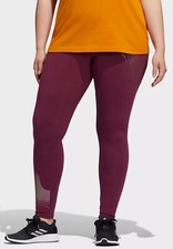 NWT Adidas Women's Plus Size Holiday GFX Training Tights H56733 Victory Crimson