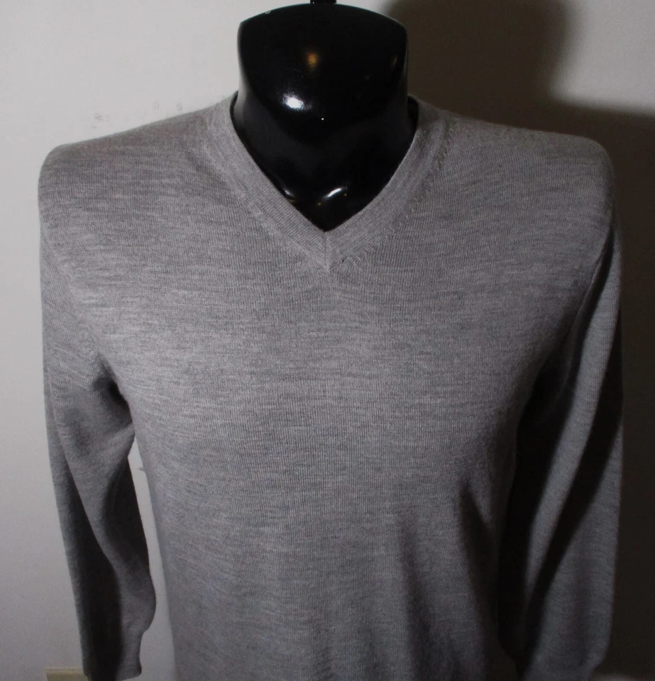 Suéter de lana merino 100% gris GARRET SCOTT Talla M Foto 2 de 4