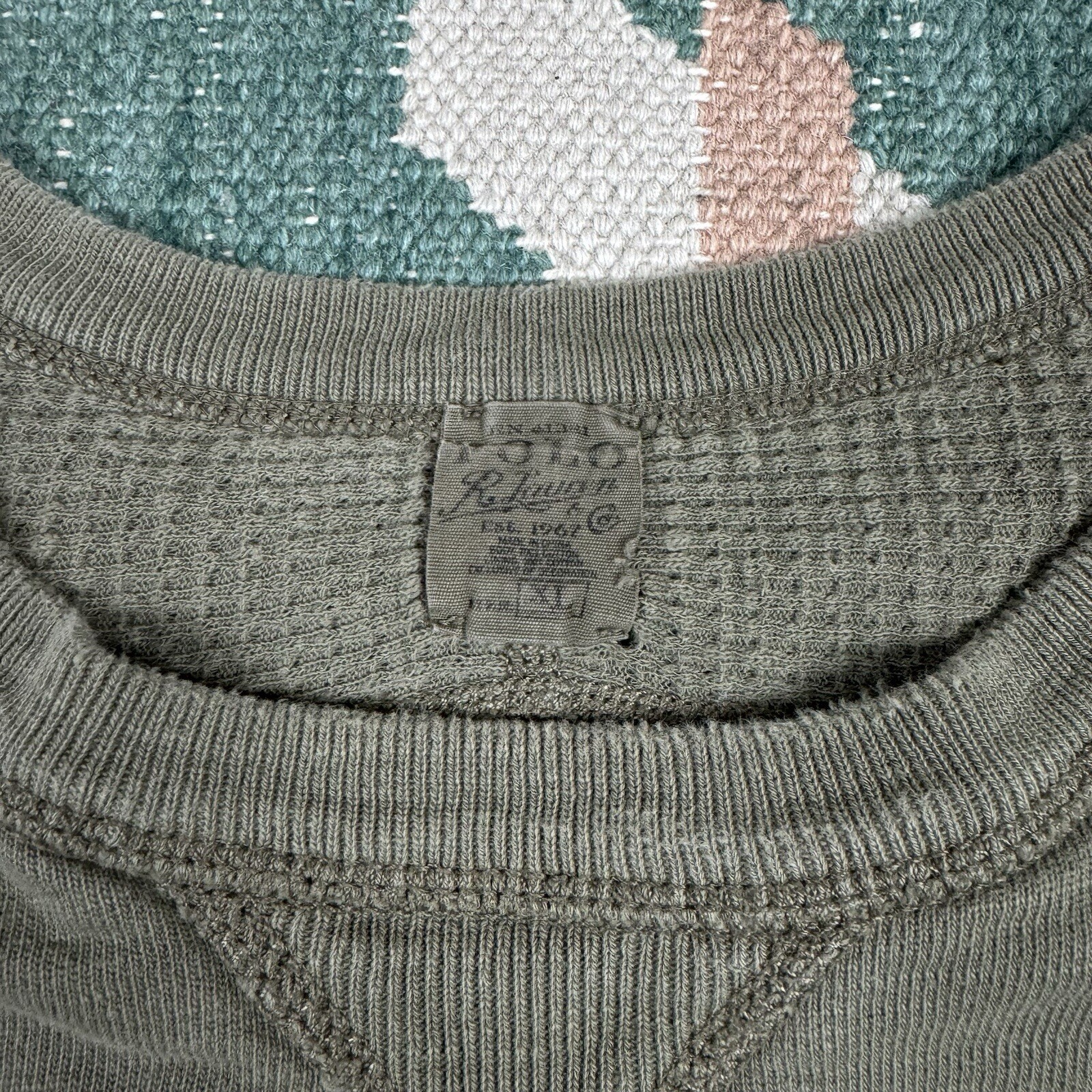 Polo Ralph Lauren felpa girocollo pony piccola foderata termica verde XL