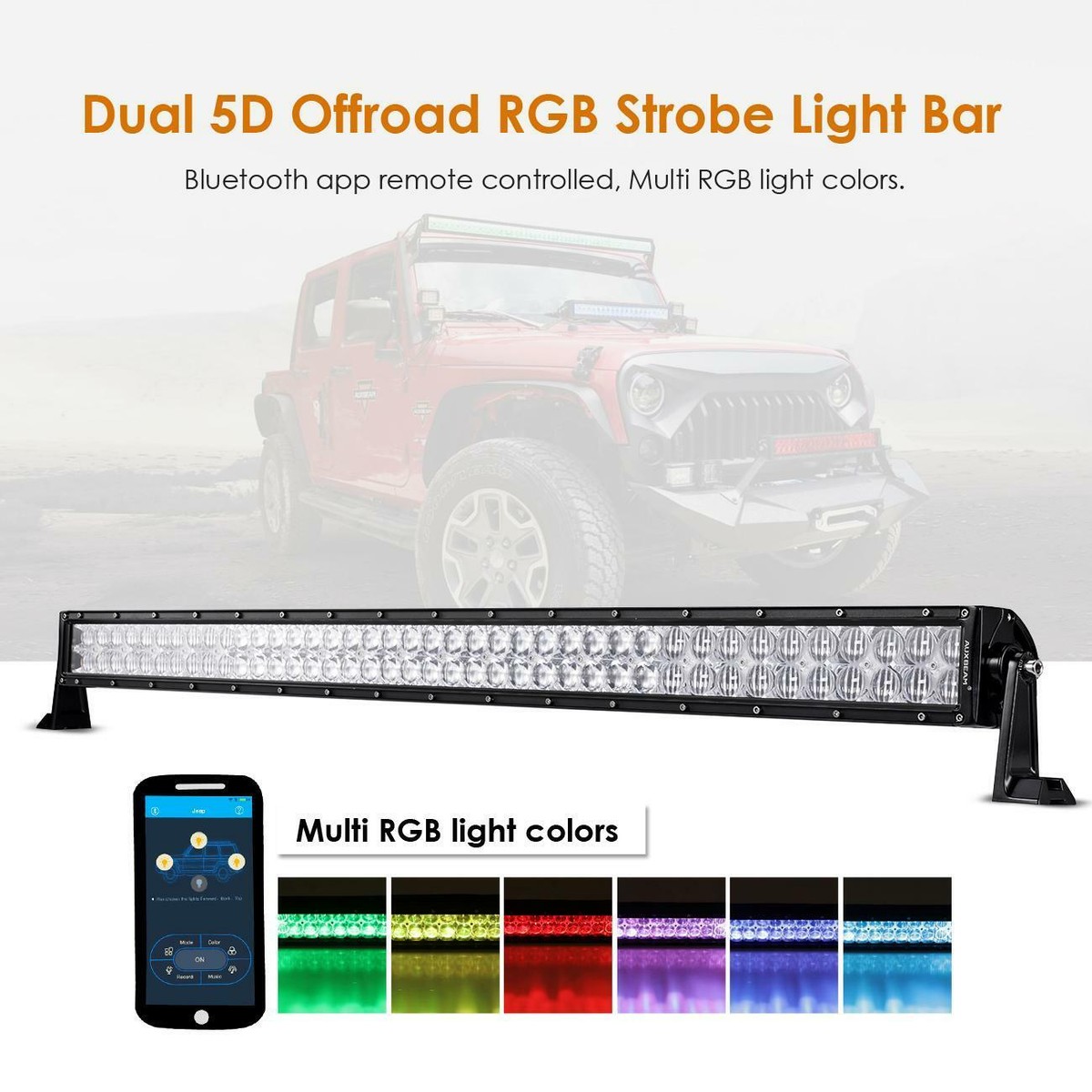 Barra LED AUXTINGS 42" 240W Curva Combo Spot/Flood - Per SUV, Camion, Fuoristrada, Barca