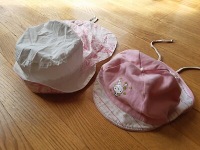2x Sommer Mütze MaxiMo +bobo Gr 49 rosa weiß Mädchen Schirmütze Süß Nackenschutz