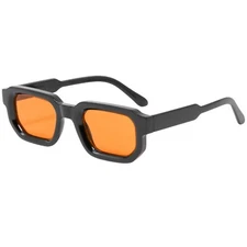 Vintage Square Sunglasses for Men and Women, Trendy Chunky Rectangle Retro Punk