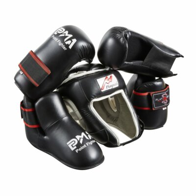 Semi Contact Point Sparring Set schwarz Wettkampf Erwachsene Kinder Junior