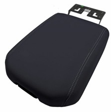 Console Lid Armrest Cover Pvc Leather For Nissan Titan 2016-2020 Gray Stitch