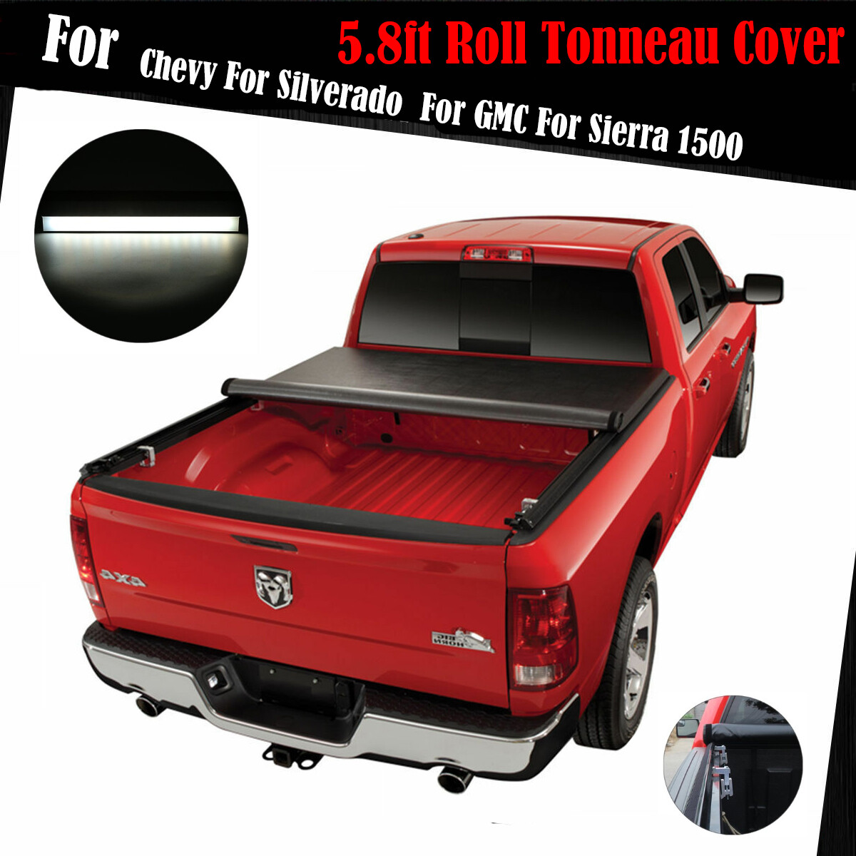 For 2014 2018 Chevy Silverado Crew Cab 5 8 Ft Bed Lock Roll Soft Tonneau Cover Auto Parts Accessories Car Truck Parts