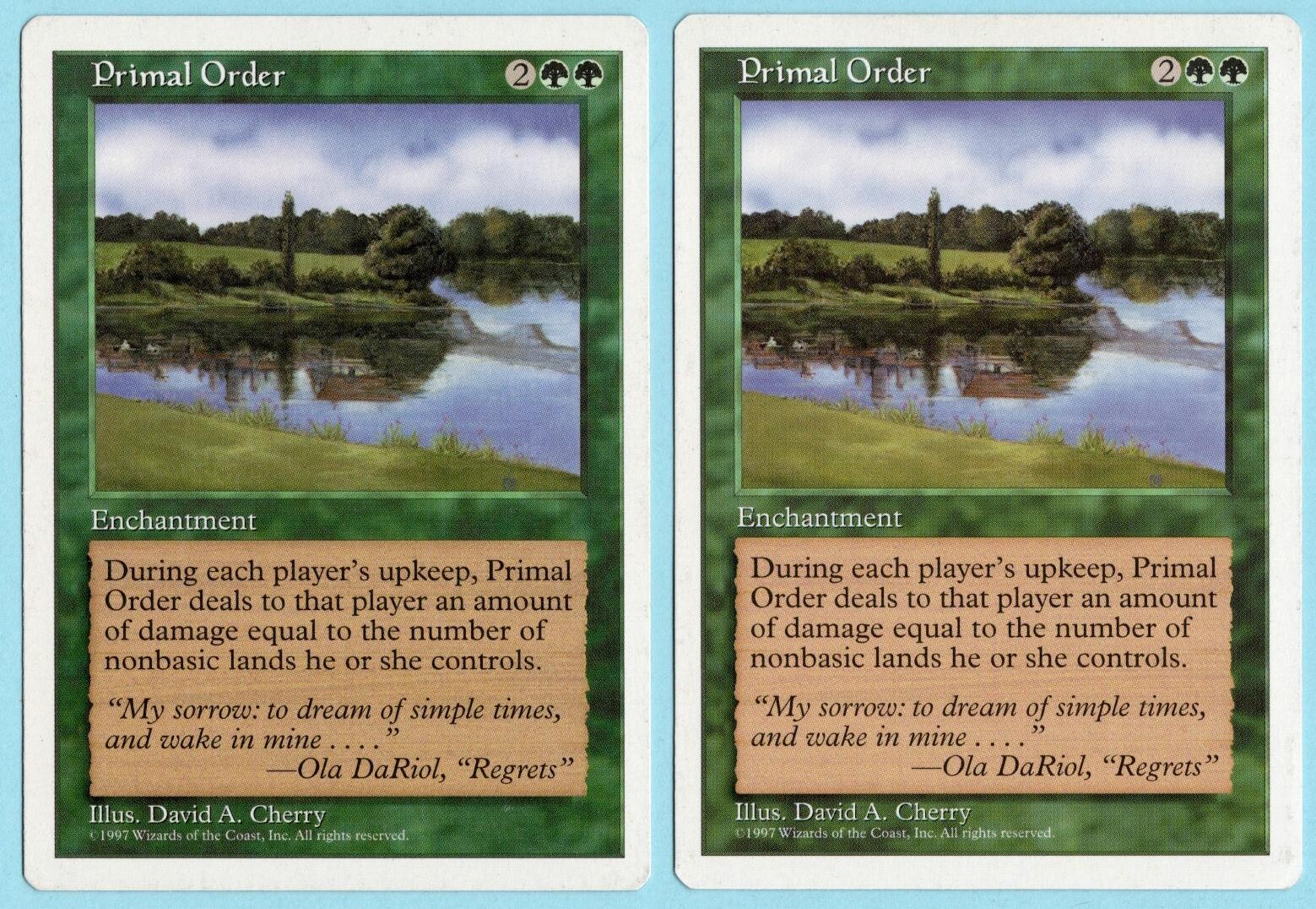 Primal Order x2 2x 1997 MTG Core Set 5th Edition Green Rare Enchantment NM AZ1